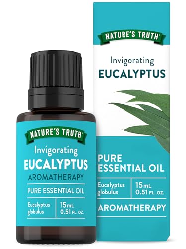 Nature's Truth Eucalyptus Essential Oil | 15 mL | for Diffuser, Aromatherapy, and Massage | Pure Plant Based, Non-GMO & Gluten Free