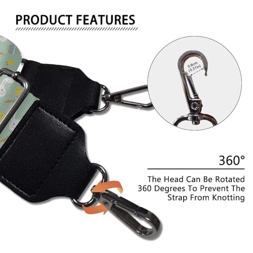 Image of Halloween Handbag Strap Canvas Purse Strap Colorful Bat Black Shoulder Strap Multicolor Bats Replacement Strap