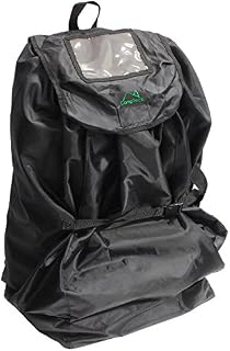 CampTeck U6854 Car Seat Travel Bag with Backpack Straps (83 x 43cm) Water Resistant Polyester with Attached Storage Pouch and Name Card Window  Transit, Travel Security, Gate Check and More  Black