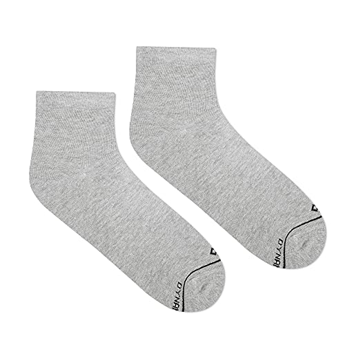 Image of DYNAMOCKS Men & Women Ankle Length Socks (Pack of 4 Pair; Grey; Combed Cotton; Anti Odour; Breathable; Durable)