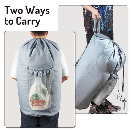 Seiritex Laundry Bag Backpack, Large Laundry Bag With Detergent Holder And Adjustable Shoulder Straps thumb #5