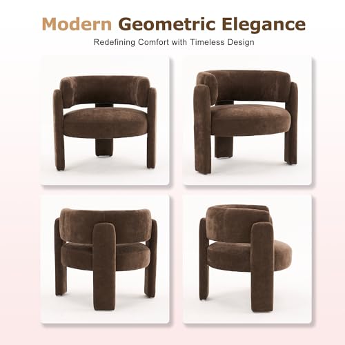 Sillón moderno con diseño cómodo y color marrón miniatura 7