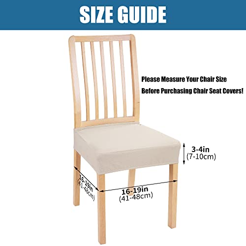 Smiry Stretch Jacquard Seat Covers For Dining Chairs, 6 Pack Washable Dining Chair Cover Dining Room Chair Seat Covers, Beige #TOP5