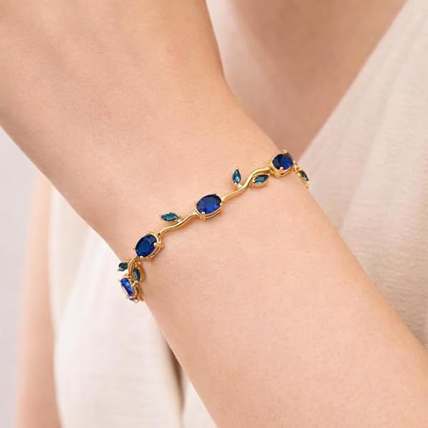 Image of Shining Diva Fashion Tulip Bracelet for Women, Floral Crystal, Anti Tarnish Jewellery Stylish Bracelet Gifts for Girls