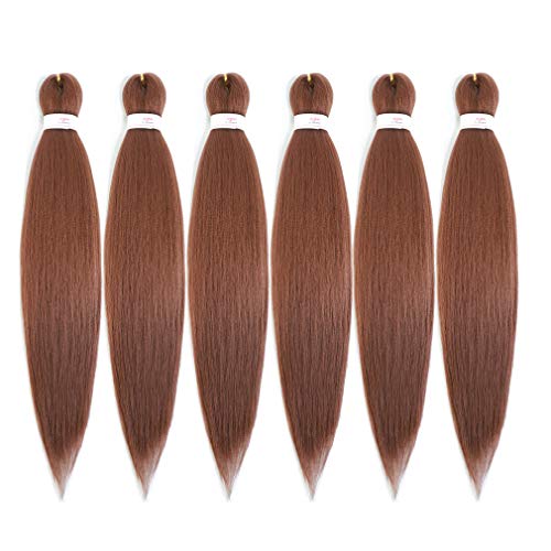 Pre-stretched Braiding Hair Easy Braid Professional Itch Free Synthetic Fiber Corchet Braids Yaki Texture Hair Extensions Braid Hair 6 packs (26'' #30)