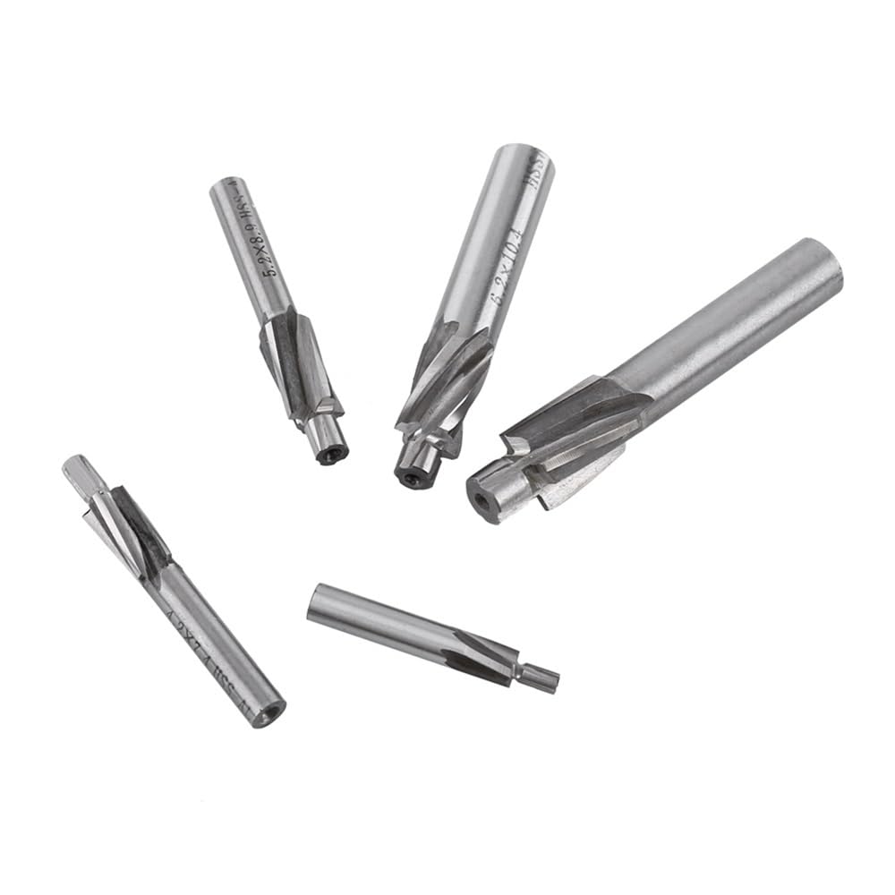 5 Brocas avellanadoras for Fresas de ranurar, precisión for avellanar, HSS 4 Flautas M4, M5, M6 y M8