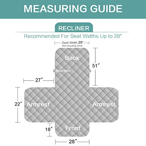 Turquoize Velvet Recliner Covers For Recliner Chair Covers Non Slip Recliner Slipcovers For Large Recliner With Elastic Straps Seat Width Up To 28" Recliner Furniture Protector (28", Peacock Blue) #TOP6