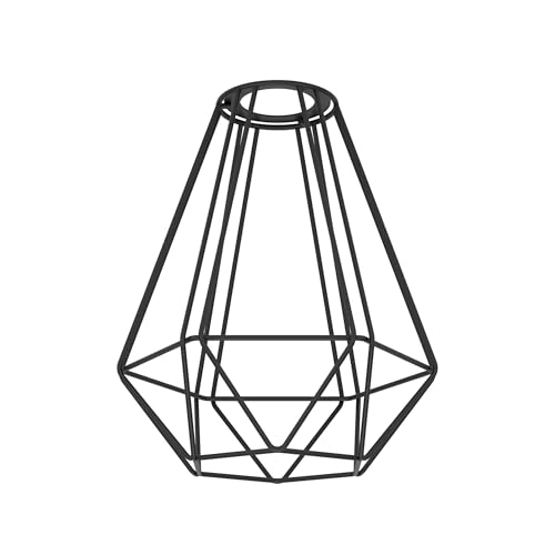 EGLO Lampenschirm Capoliveri-E, Leuchtenschirm Wohnzimmer, Gitter Schirm für Hängelampe, Tischleuchte oder Wandleuchte, Metall in Schwarz, ⌀ 17,5 cm