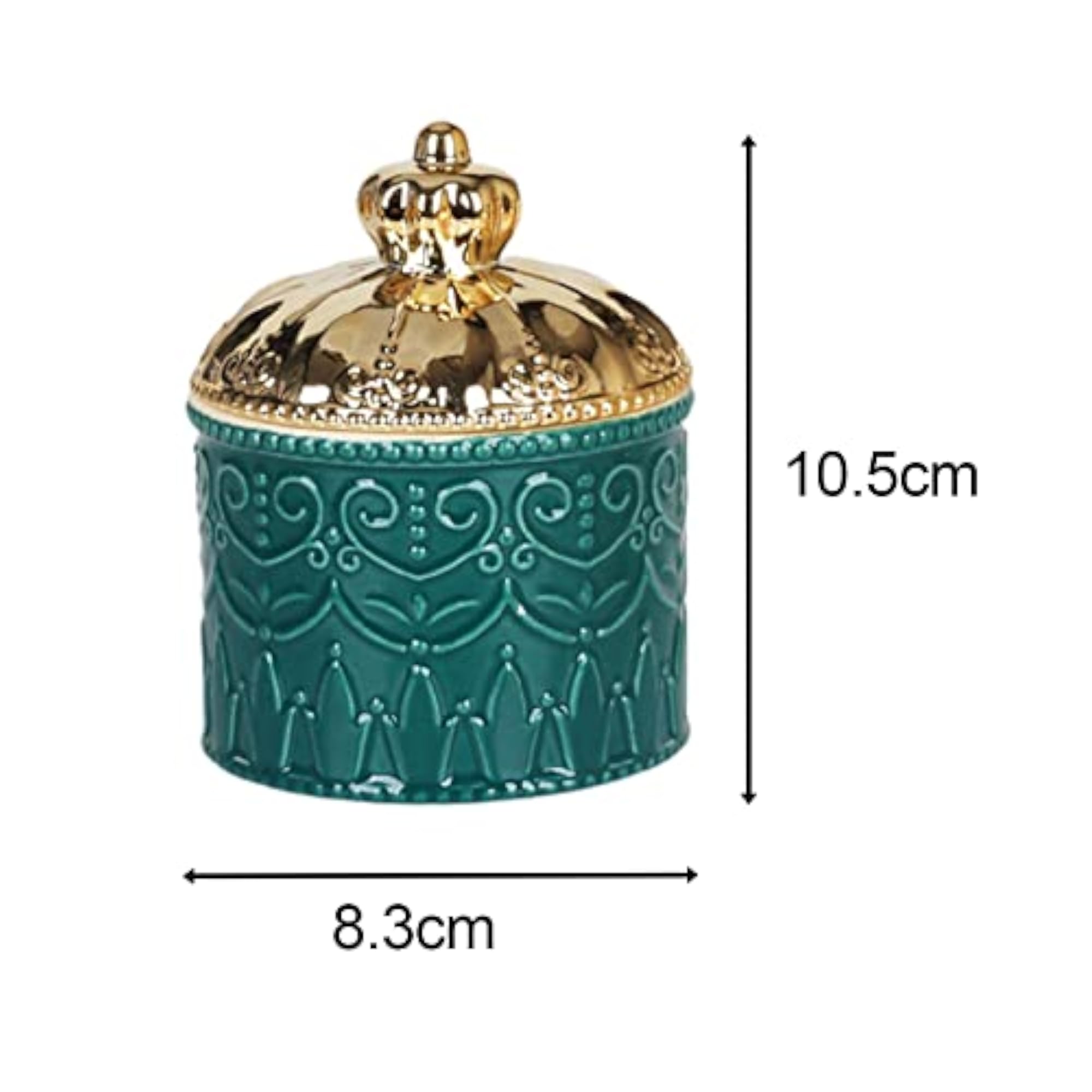 Ceramics Jewellery Organizer with Lid, Green