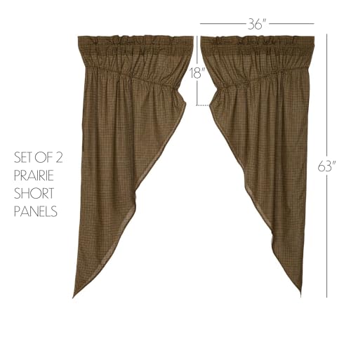 VHC-Brands-Tea-Cabin-Plaid-Cotton-Rustic-Curtains-Rod-Pocket-Drawstring-Ties-Prairie-Panel-Pair-63x36x18-Moss-Green VHC Brands Tea Cabin Plaid Cotton Rustic Curtains Rod Pocket Drawstring Ties Prairie Panel Pair 63x36x18 Moss Green