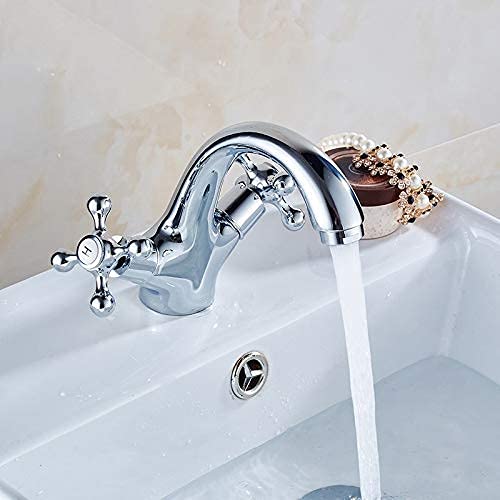 Mitigeur d'évier de salle de bain double levier eau chaude - 6