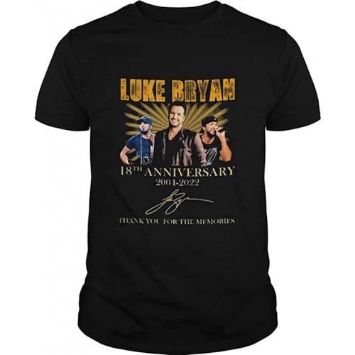 Photo de Luke Bryan 18Th Anniversary 2004 2022 Signed Thank You Memories Shirt Black S