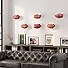 Wallniture SPORTA Wall Mount Football Ball Holder Organization and Storage Rack, Football Holder for Garage Organization, Sports Office Decor Metal Black Set of 6
