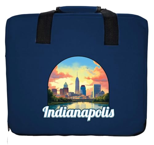 R and R Imports Indianapolis Indiana Design B Souvenir Destination Seat Cushion Navy