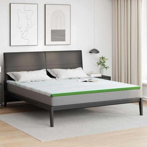 Genérico Sobrecolchón y Verde 180 x 200 x 6 cm Tela Jacquard,Casa y jardín,Ropa de casa,Ropa de Cama,Protectores para colchones,Cubrecolchones-4106174