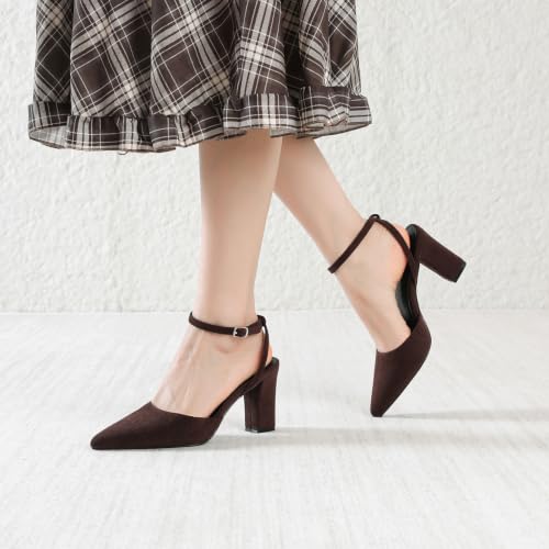 Image of Susanny Women's Heels Closed Pointed Toe Strappy Stiletto Pump Dressy Shoes