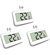 Suplong 3 Sets Fridge Thermometer Digital Refrigerator Thermometer, Digital Waterproof Fridge Fre...