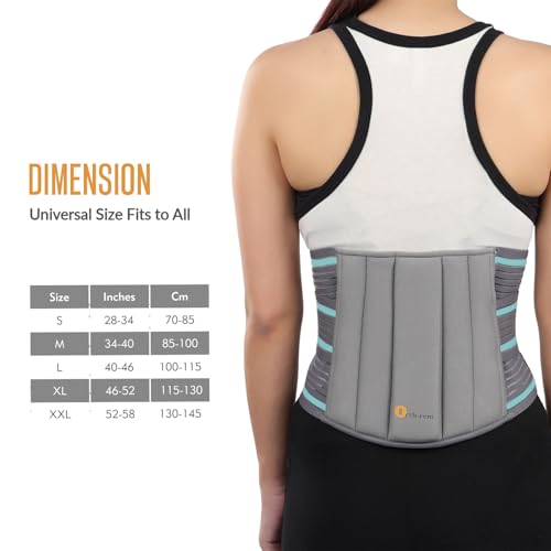 Image of Lumbo Sacral Belt, Back Support Brace for Men & Women | Lower Back Pain Relief Belt | Adjustable Lumbar Support for Posture, Injury Recovery & Everyday Use (Grey, L)