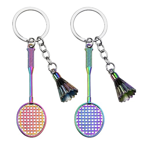 Kilener - Badminton Keychain 2Pcs Sports Keychains for Men Women Badminton Key Chain Sports Keychain Party Favors Badminton Gifts for Women Men Badminton Lover Player Coach Battledore Badminton Keychain