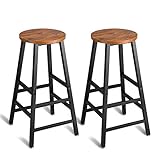 Mr IRONSTONE Pub Height Bar Stools Set of 2, Rustic Brown Bar Stool, 27.7