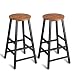 Mr IRONSTONE Pub Height Bar Stools Set of 2, Rustic Brown Bar Stool, 27.7" Pub Dining Height Stools Bistro Vintage Table Chairs (Indoor USE ONLY)