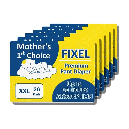 Image of FIXEL Baby Diaper Pants, XX-Large (XXL), Combo of 6 Packs, 156 Pieces, 15-25 kg