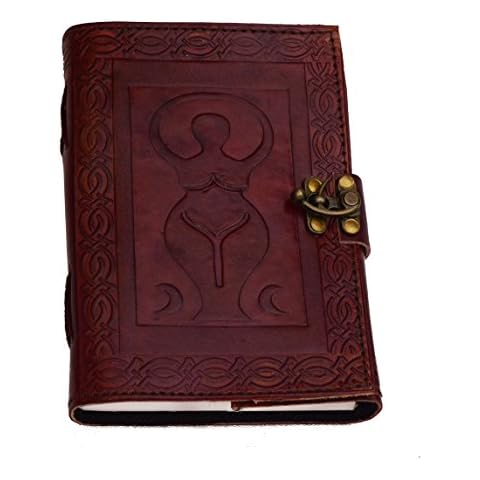 Mother Earth Goddess - Vintage Buffalo Leather Journal New Paper Type Cotton Paper Notebook Handmade India Cover