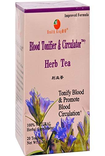 Health King Blood Tonifier & Circulator Herb Tea, Teabags, 20 Count Box