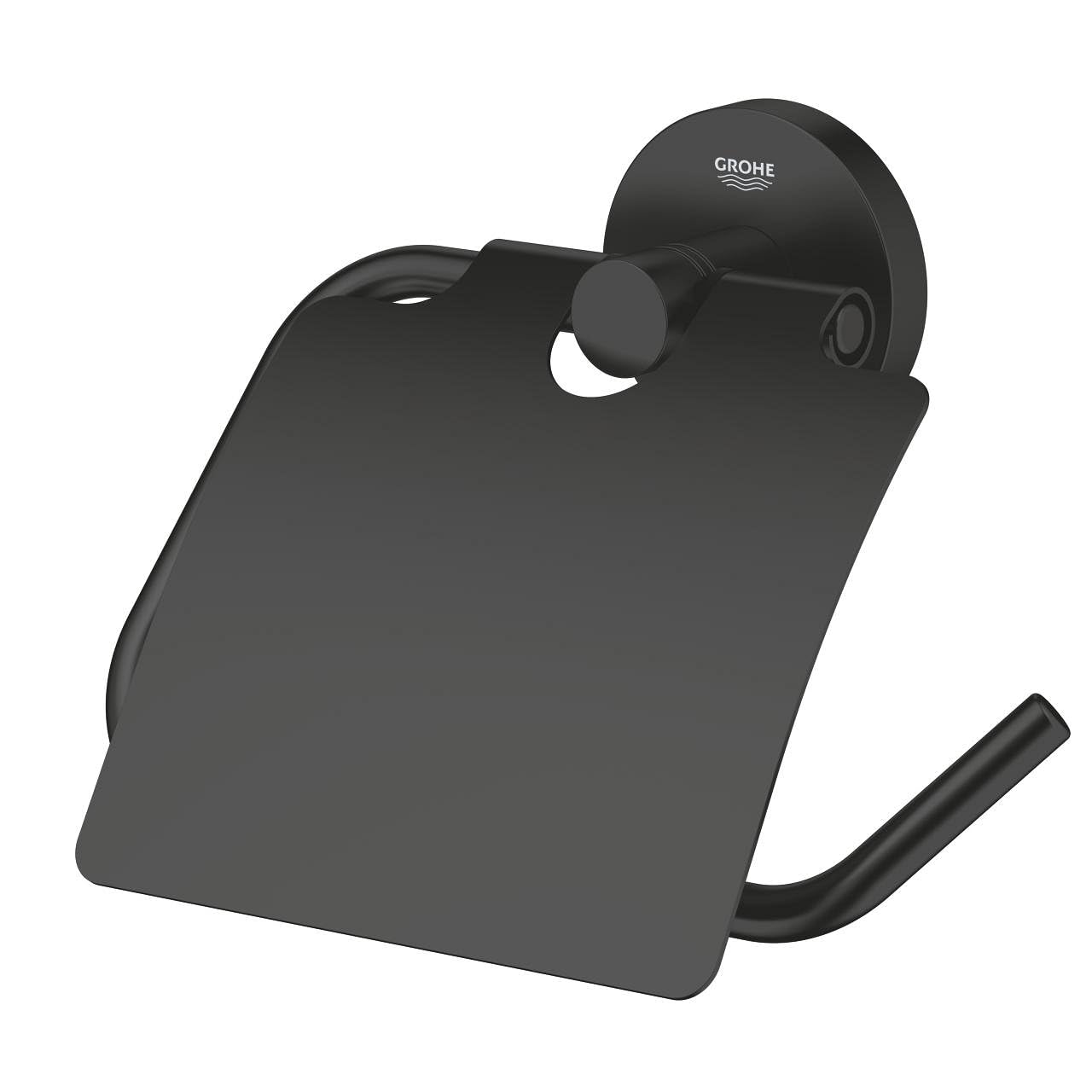 GROHE Essentials Toilettenpapierhalter mit Deckel matt schwarz - 1024652430