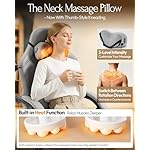 Dowinx Gaming Video Gaming Chair with Shiatsu Neck Massage and Lumbar Support for Home Office High Back Recliner Height Adjustable Ergonomic Comfy Leather Computer Desk Chair (Grey) - Image 4