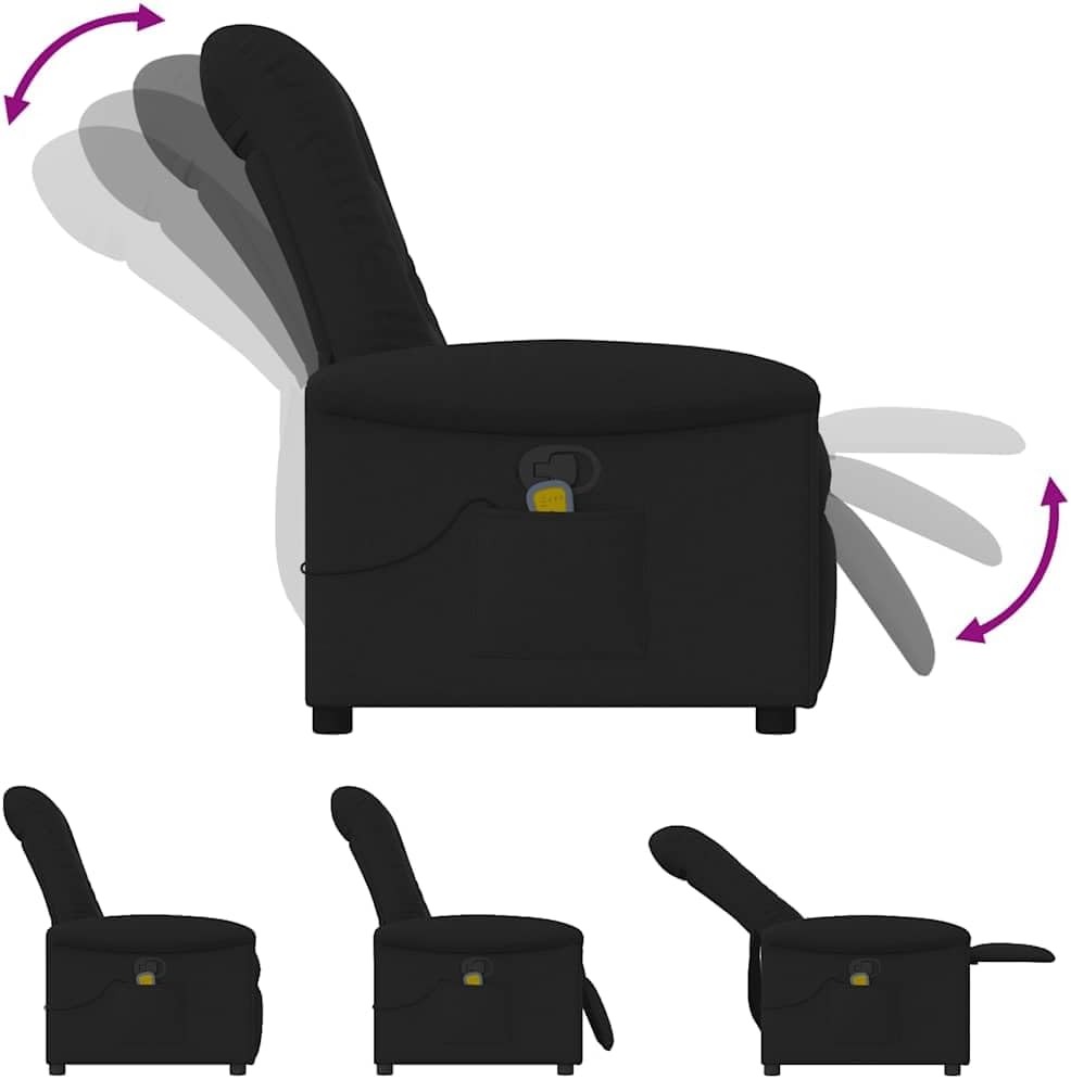 Diagram showing the reclining positions of the chair