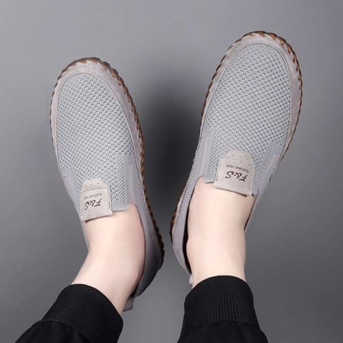 Image of Men's Genuine Leather Loafer Shoes Slip On Soft Walking Shoes Perforated Driving Shoes