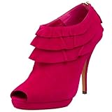  Moschino Cheap and Chic Damen Quallen Plateau Bootie, Rosso Ciliegia, 38.5 EU