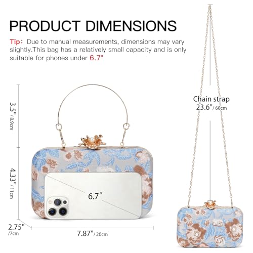 Image of RNIEGA Vintage Floral Clutch Purses for Women Wedding Guest Purse Evening Bag for Wedding Party Prom