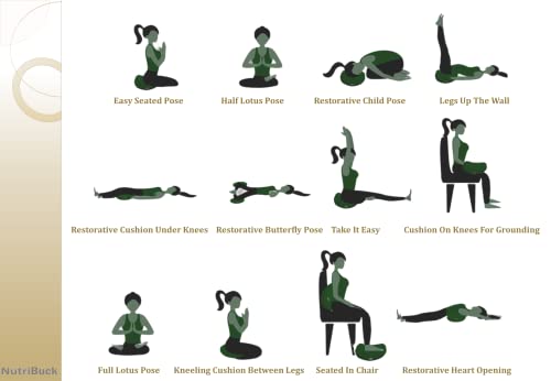 Image of Buckwheat ZAFU Meditation Cushion Filled with Buckwheat Hulls (Crescent - Dark Green)