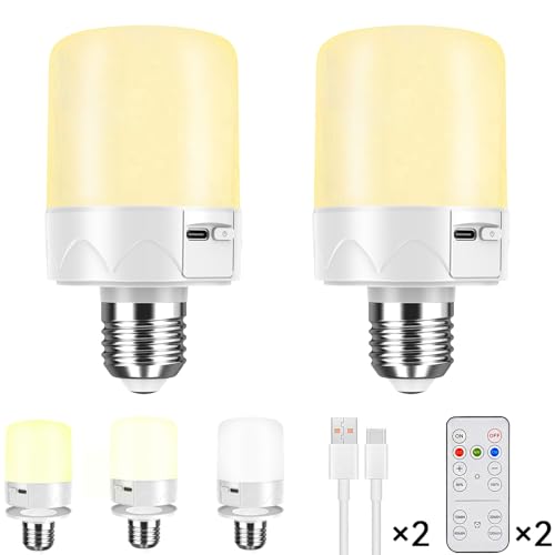 Bombillas recargables de 3 temperaturas de color con base magnética y mando