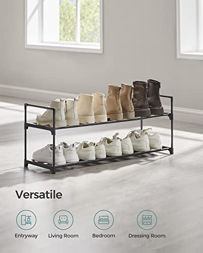 Songmics Shoe Rack, 2 Tier Shoe Organizer, Metal Shoe Storage Shelf For 10 Pairs Of Shoes, Easy To Assemble, Entryway, Black Ulsa12Bk #TOP6