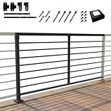 CR Fence & Rail Horizontal Guard Rail Kit, 6'Wx3'H DIY Railing Balusters Set w/Middle Post, Brackets Included, for Deck, Porch, Patio & Balcony, Requires 2 End Posts