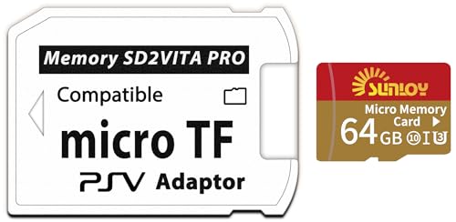 SD2Vita 6.0 PS Vita メモリーカードアダプター 64GB Micro SDカード付き 高速microSDHC UHS-I フラッシュメモリーカード PSV Micro SDカードアダプター付き PSV 1000/2000 PSTV FW 3.60 HENkaku Enso System用