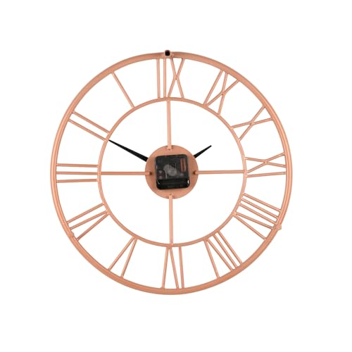 Image of Wakefit Metal Analog Wall Clock Medium | 16 Inch | Laser Cut Abstract Home Decor & Gifting Option | for Living Room Study Bedroom & Office Decor | Lyvora Metal Wall Clock 400 MM Peach