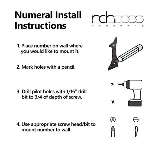Rch Hardware No-Br2270-75 Brass House Number, 3 Inch, Polished Chrome #TOP4