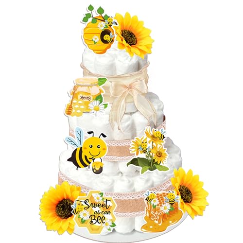 kit suministros baby shower decoraciones miel abeja ducha pañal pastel topper decoración revelación género dulce como abeja fiesta
