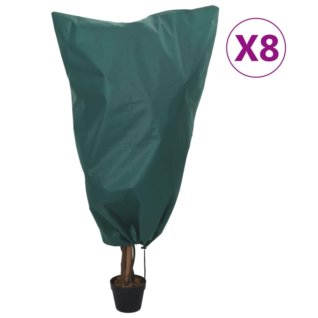 Wintervlies mit Kordelzug 8 STK. 70 g/m² 0,8x1,2 m | Atmungsaktiv, Langlebig, Frostschutz für Pflanzen, Schutz vor Vögeln und Tieren