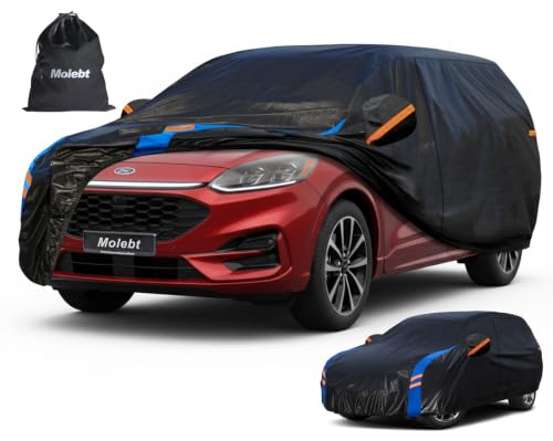 Image of Custom Fit Car Cover for Ford Escape (2000-2026), Upgraded Waterproof All Weather Outdoor Auto Cover with Driver Door Zipper & Mirror Pockets, UV /Snow /Dust Protection