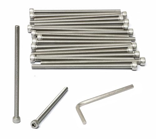 Image of iexcell 20 Pcs M5 x 100mm Thread Pitch 0.8 mm Stainless Steel 304 Hex Socket Head Cap Screws Bolts Kit