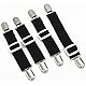 4 Stück - Bettlaken Verschlüsse Hosenträger Elastische Bettlakenspanner für Matratzenbezüge Sofa Tischdeckenstiefel Beinriemen Clips