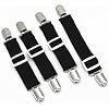 Pubiao 4 Stück – Bettlaken Verschlüsse Hosenträger Elastische Bettlakenspanner für Matratzenbezüge Sofa Tischdeckenstiefel Beinriemen Clips