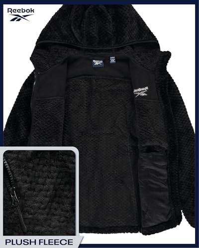 Reebok Womens Jacket - Soft Snow Zip Up Fleece Jacket Insulated Hooded Outerwear Winter Coats for Women with Pockets (S-XL)4