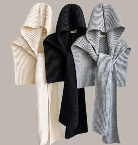 Women's Striped Knit Shawl Casual Warm Hooded Shawl Wraps Tops Travel Cozy Wrap Neck Warmer All Seasons 20254