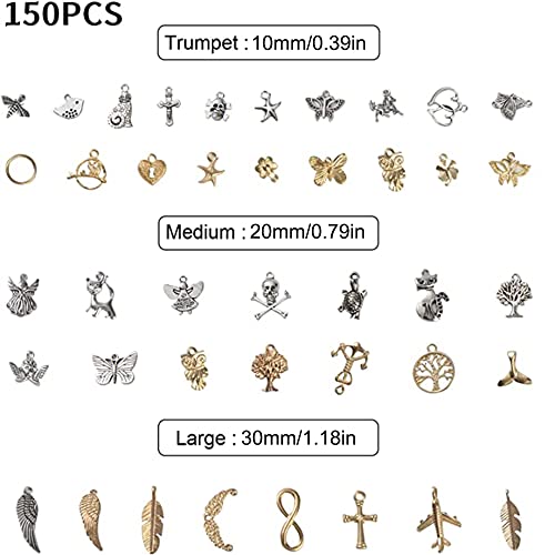 150 Pezzi Ciondoli Fai da Te, Ciondoli di